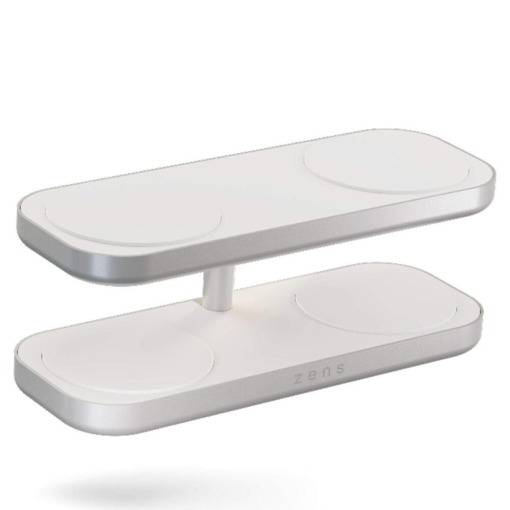 Zens Aluminium Series Quattro Wireless Charger Pro 4 mit Netzteil 65W § 4x 15W § Qi2 § weiß § ZEQC01W/00 (ZEQC01W/00)