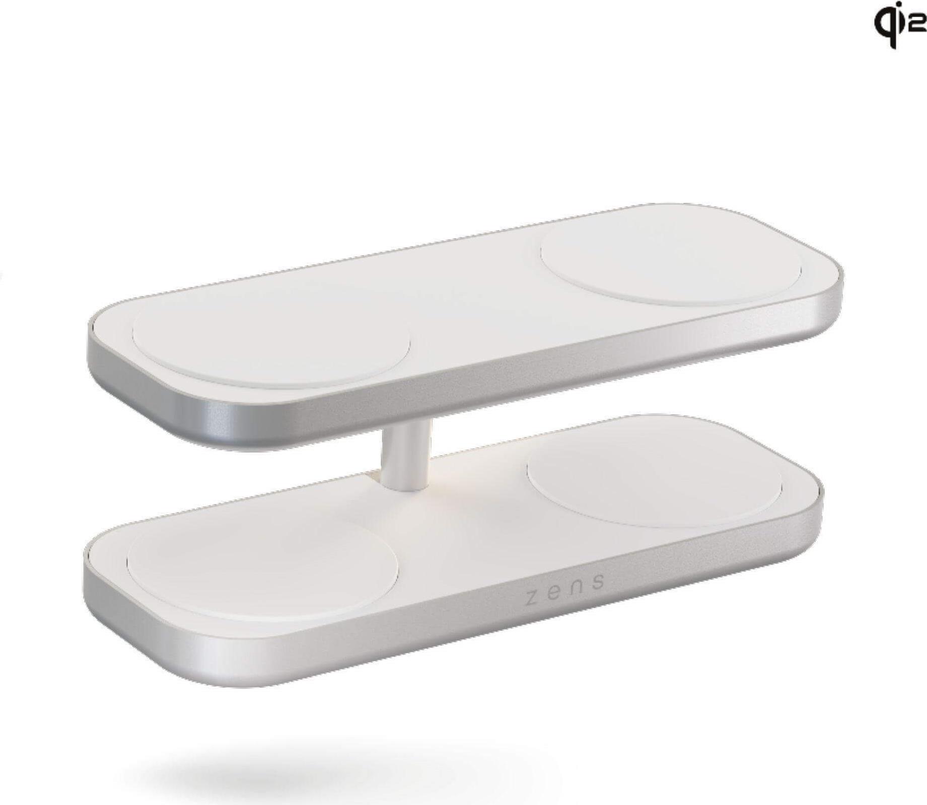 Zens Aluminium Series Quattro Wireless Charger Pro 4 mit Netzteil 65W § 4x 15W § Qi2 § weiß § ZEQC01W/00 (ZEQC01W/00)