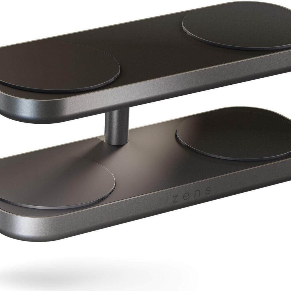 Zens Aluminium Series Quattro Wireless Charger Pro 4 mit Netzteil 65W § 4x 15W § Qi2 § schwarz § ZEQC01B/00 (ZEQC01B/00)
