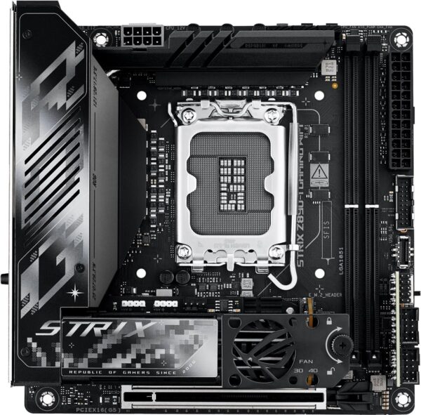 ASUS ROG STRIX Z890-I GAMING WIFI - Motherboard - Mini-ITX - LGA1851-Sockel - Z890 Chipsatz - USB4, USB-C 3,2 Gen 2x2, USB 3,2 Gen 1, USB 3,2 Gen 2 - Wi-Fi 7, Bluetooth, 2,5 Gigabit LAN - Onboard-Grafik (CPU erforderlich) - HD Audio (8-Kanal) (90MB1IC0-M0EAY1)