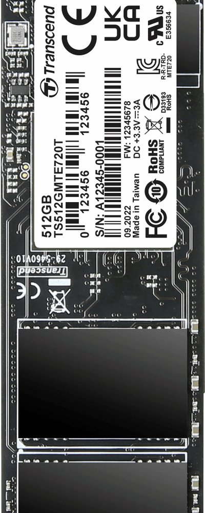 Transcend 512 GB Interne PCIe SSD TS512GMTE720T-VS1 (TS512GMTE720T-VS1)