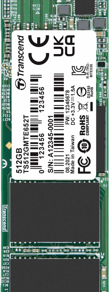 Transcend MTE652T 512 GB Interne M.2 PCIe NVMe SSD 2280 PCIe NVMe 3.0 x4 Industrial TS512GMTE652T (TS512GMTE652T)