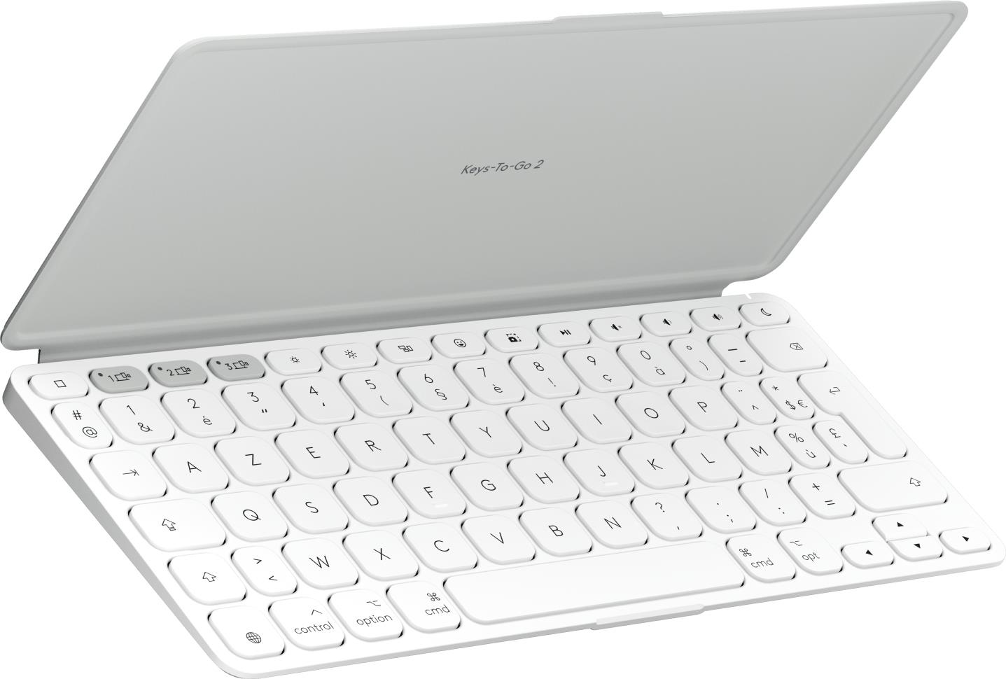 Logitech Keys-To-Go 2 for iPad - Tastatur - built-in cover - kabellos - Bluetooth LE - AZERTY - Französisch - Pale Gray (920-013007)