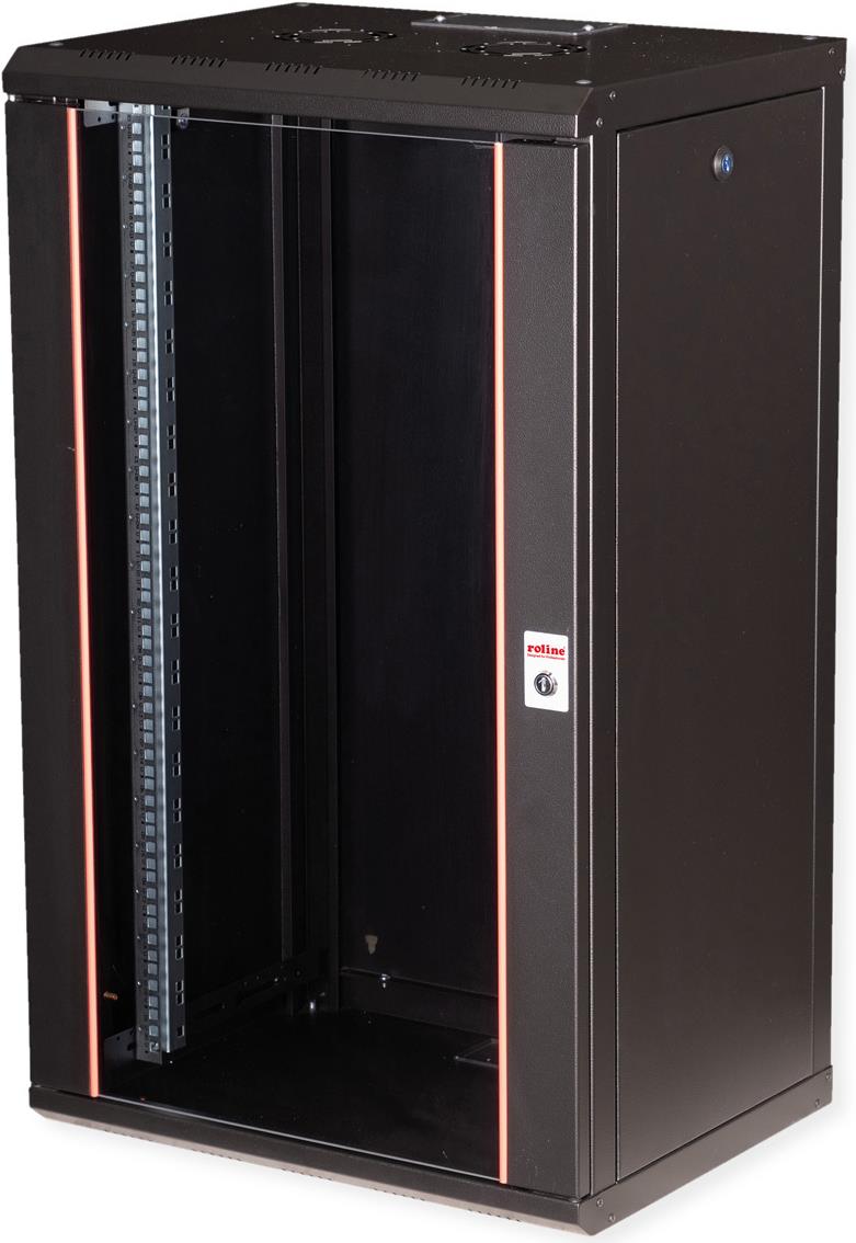 Roline Pro - Schrank Netzwerkschrank - 600 x 450 mm (B x T) - geeignet für Wandmontage - RAL 9005, Jet Black - 20U - 48.3 cm (19") (26.21.0178)