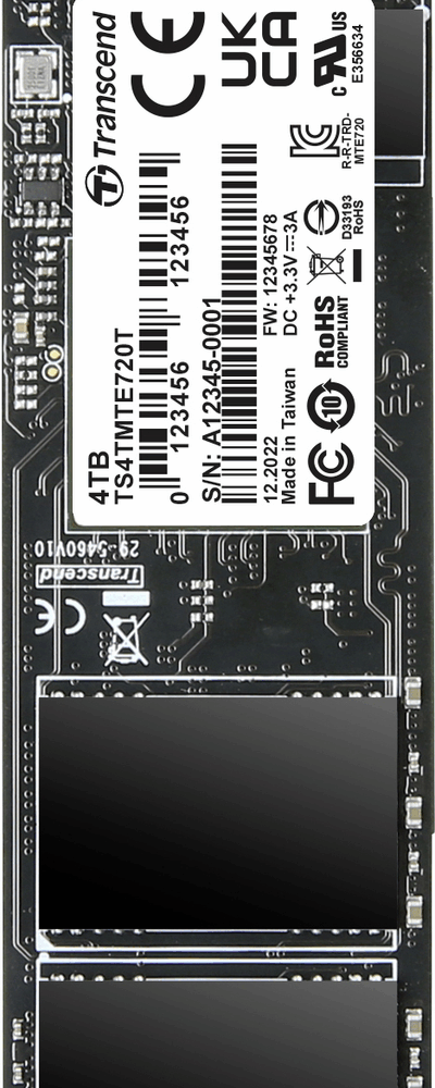 Transcend 4 TB Interne PCIe SSD TS4TMTE720T-VS1 (TS4TMTE720T-VS1)