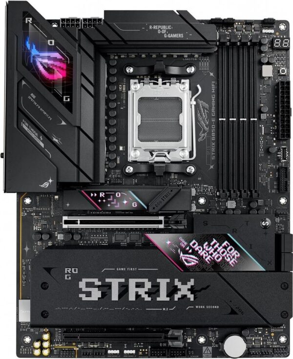 ASUS ROG STRIX B850-E GAMING WIFI - Motherboard - ATX - Socket AM5 - AMD B850 Chipsatz - USB-C 3,2 Gen 2x2, USB-C 3,2 Gen2, USB 3,2 Gen 2, USB 3,2 Gen 1 - 2,5 Gigabit LAN, Wi-Fi 7, Bluetooth - Onboard-Grafik (CPU erforderlich) - HD Audio (8-Kanal) (90MB1J60-M0EAY0)