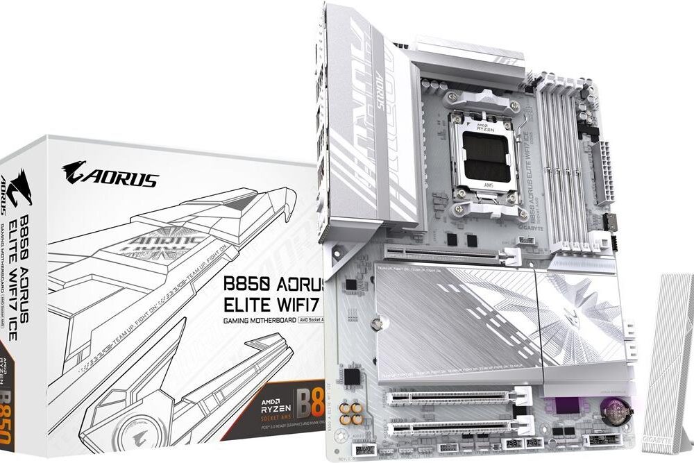 Gigabyte B850 AORUS ELITE WF7 ICE ATX Mainboard - AM5 - DDR5 (B850 A ELITE WF7 ICE)