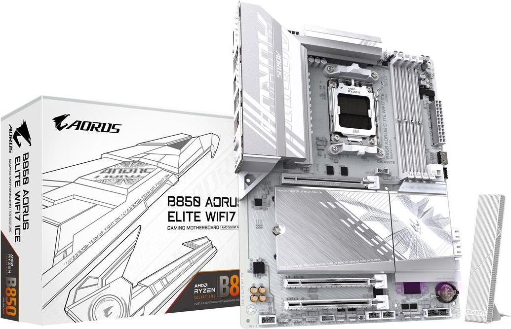 Gigabyte B850 AORUS ELITE WF7 ICE ATX Mainboard - AM5 - DDR5 (B850 A ELITE WF7 ICE)
