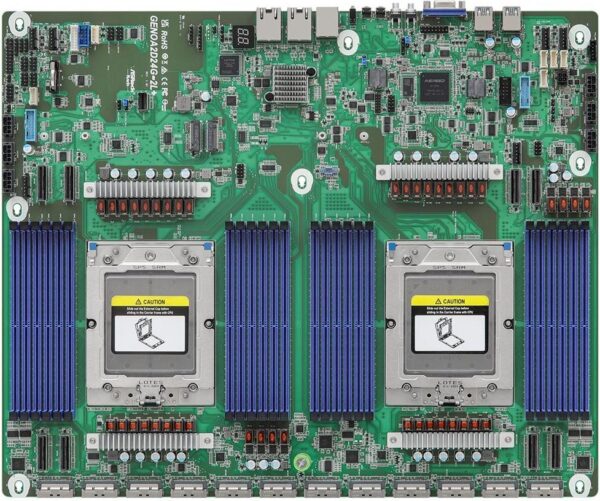 ASRock Industrial GENOA2D24G-2L+ - Motherboard - LGA6096 Socket - 2 Unterstützte CPUs - USB 3,2 Gen 1 - 2 x Gigabit LAN - Onboard-Grafik (CPU erforderlich) (GENOA2D24G-2L+)