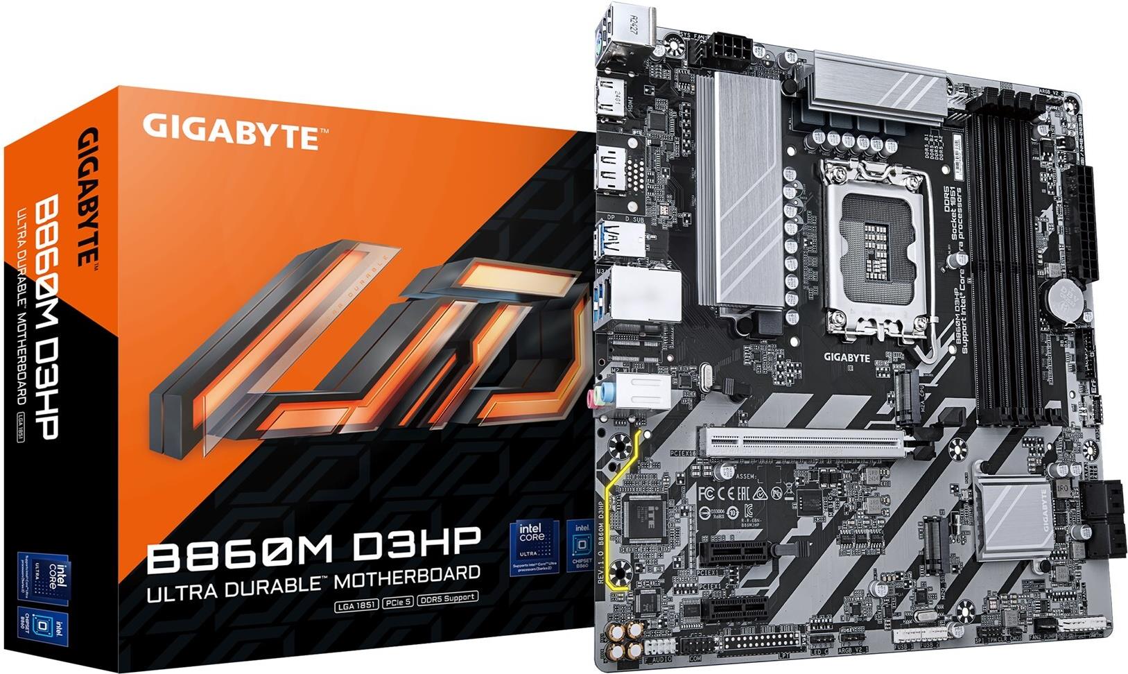 Gigabyte MB GBT Intel 1851 B860M D3HP - Micro/Mini/Flex-ATX - USB 3.2 (B860M D3HP)
