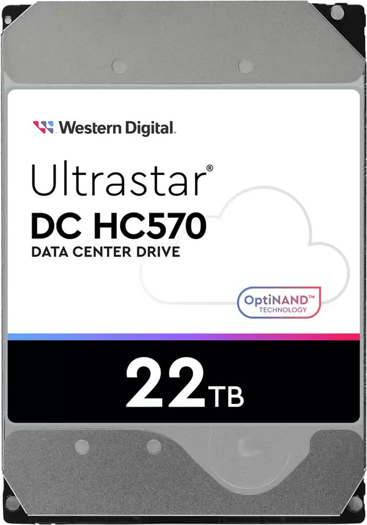 WD Ultrastar DC HC570 - Festplatte - verschlüsselt - 22TB - intern - 3,5" (8,9 cm) - SAS 12Gb/s - 7200 rpm - Puffer: 512MB - Self-Encrypting Drive (SED) (0F48051)