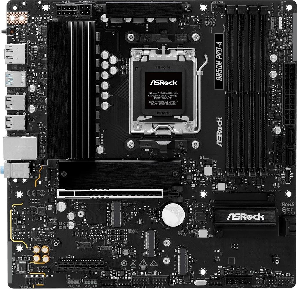 ASRock B850M Pro-A AM5 mATX HDMI/DP DDR5 - AMD Sockel AM5 (Ryzen Zen4) - Micro/Mini/Flex-ATX (90-MXBR8-A0UAYZ)
