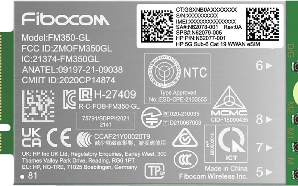 HP - Drahtloses Mobilfunkmodem - 5G - für Elite x360, EliteBook 83X G11, 84X G11, 86X G11, ZBook Firefly 14 G11, ZBook Fury 16 G11 (AM5R4AA)