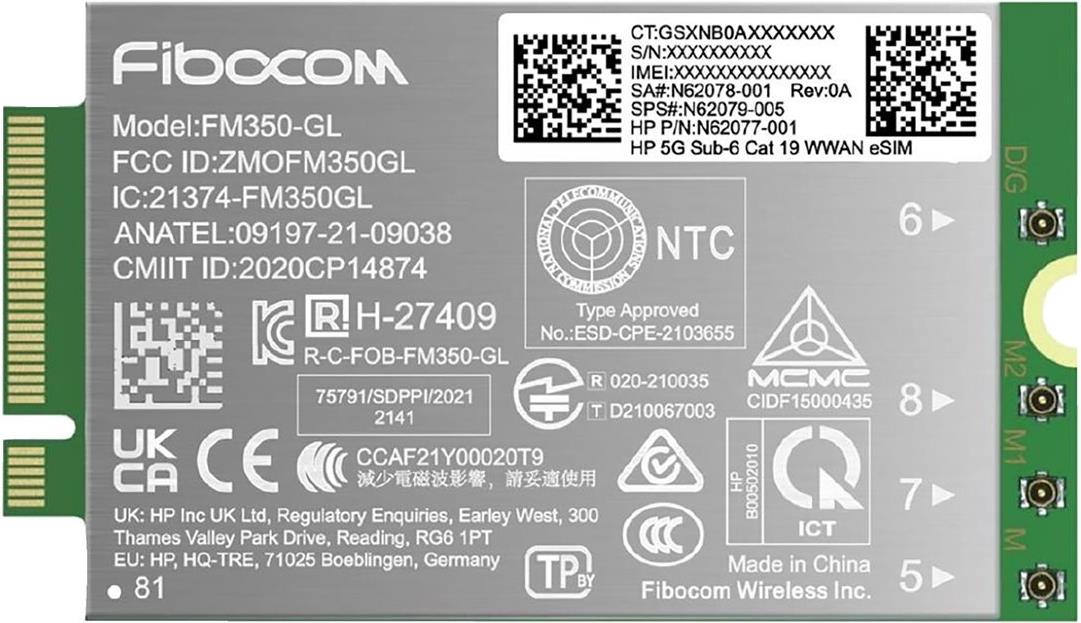 HP - Drahtloses Mobilfunkmodem - 5G - für Elite x360, EliteBook 83X G11, 84X G11, 86X G11, ZBook Firefly 14 G11, ZBook Fury 16 G11 (AM5R4AA)