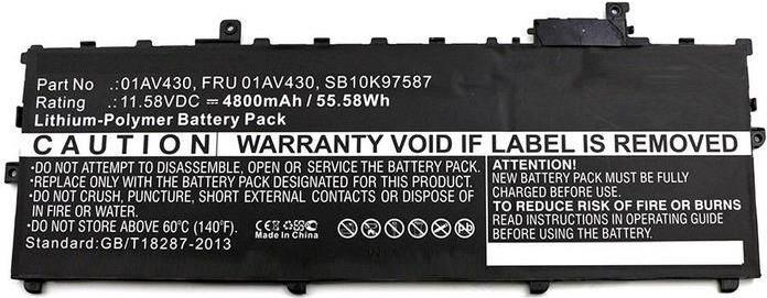CoreParts Laptop Battery 55Wh Li-Pol 11.58V 4800mAh Black - Batterie - 4.800 mAh (01AV494-CP)