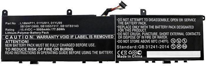 CoreParts Laptop Battery 77Wh Li-Pol 15.4V 5000mAh Black 01YU911 - Batterie - 5.000 mAh (01YU911-CP)