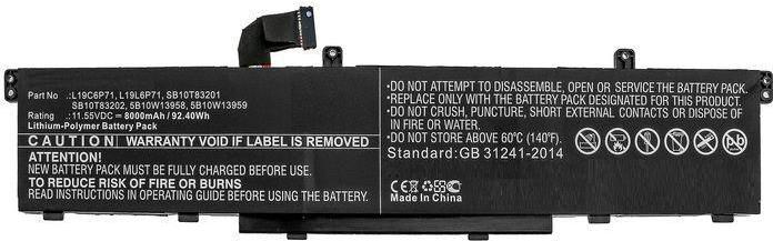 CoreParts Laptop Battery 92.40Wh Li-Polymer 11.55V 8000mAh - Batterie - 8.000 mAh (5B10W13958-CP)