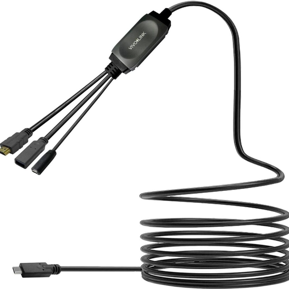 VivoLink USB-C HUB Cable with USB3.0 & Charging 7.5m black - Kabel - Digital/Daten (PROUSBCHDMIUSB3-7.5)