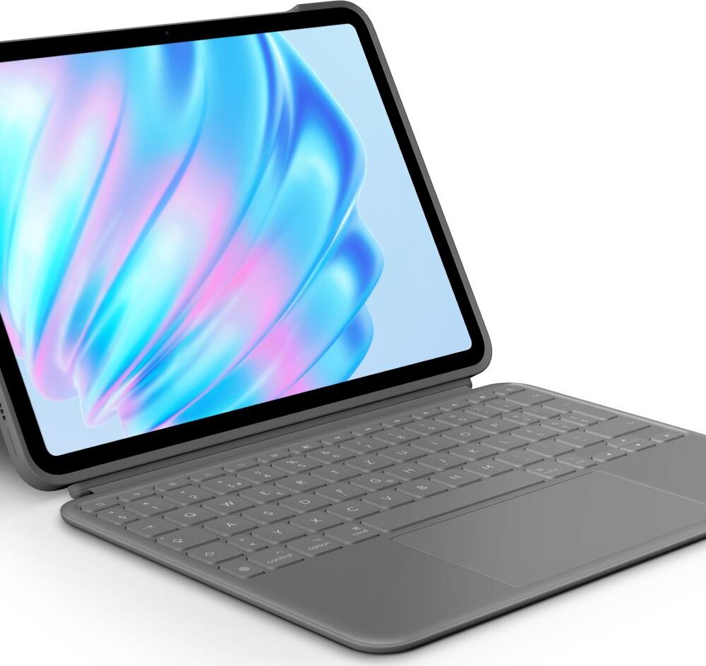 Logitech Combo Touch - Tastatur und Foliohülle - mit Trackpad - hintergrundbeleuchtet - Apple Smart connector - QWERTZ - Schweiz - Oxford Gray - für Apple 11-inch iPad Air M2 Wi-Fi, M2 Wi-Fi + Cellular, M3 Wi-Fi, M3 Wi-Fi + Cellular (920-012630)