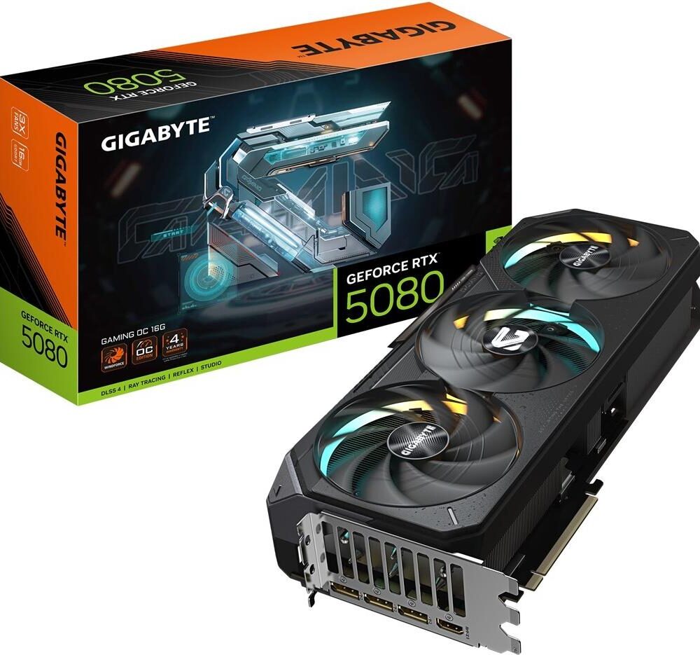 Gigabyte GeForce RTX 5080 Gaming OC 16G, 16384 MB GDDR7 (GV-N5080GAMING OC-16GD)