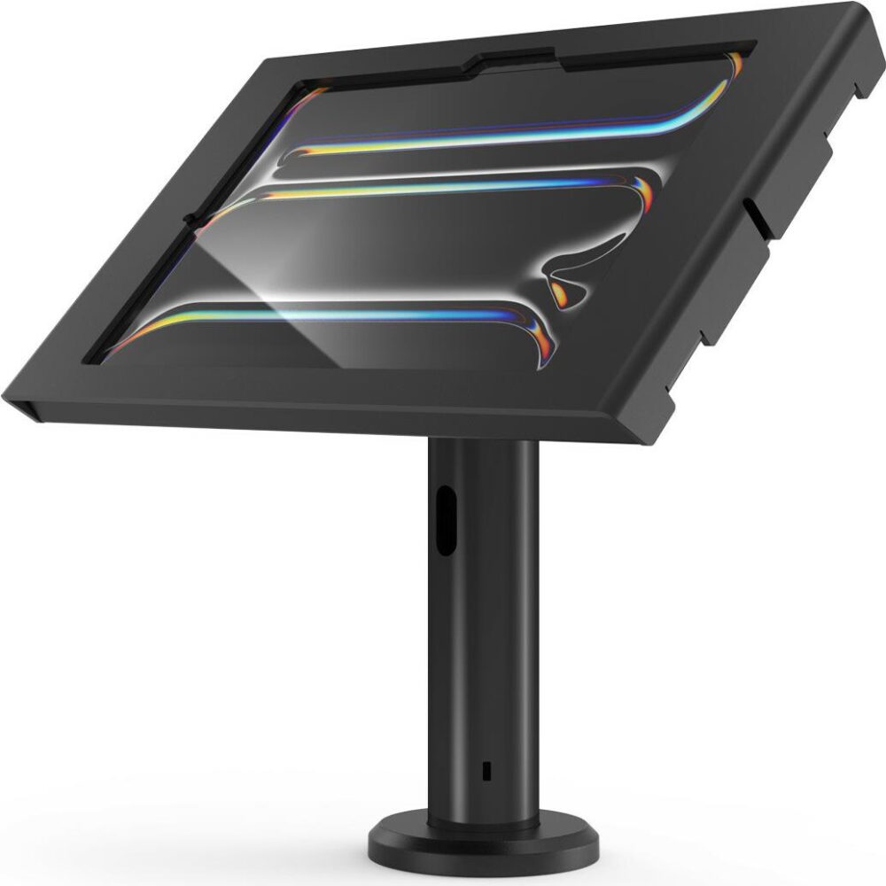 Compulocks iPad Pro M4 11" (2024), Apex Enclosure Tilting Stand 8" - Befestigungskit (Gehäuse, Aufstellung) - freiliegende Front-/Rückkamera und Sensoren - für Tablett - verriegelbar - Metall - Schwarz - Bildschirmgröße: 27,9 cm (11") - für Apple 11-inch iPad Pro M4 Wi-Fi, M4 Wi-Fi + Cellular (TCDP0111PAPX4B)