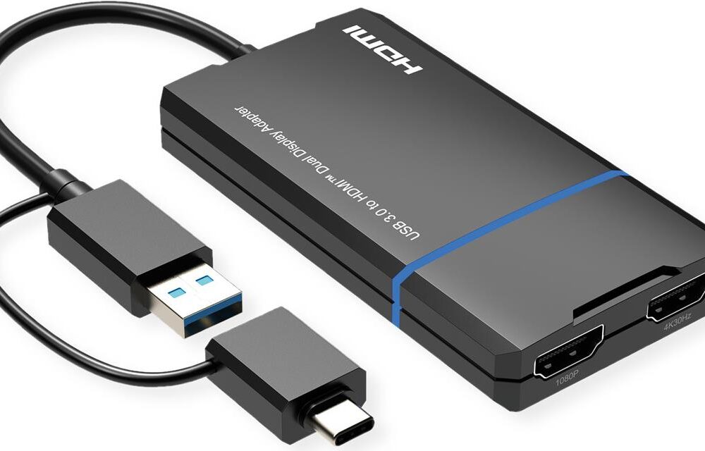 VALUE Display Adapter USB Typ A C - Dual HDMI 4K30+ 1080P ST/BU - Adapter - Digital/Daten (12.99.3206)