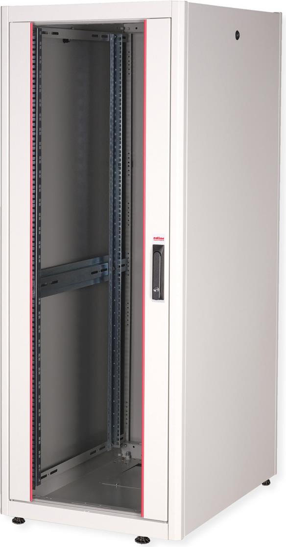 Roline Basic - Schrank Netzwerkschrank - glass door, 600x800 WxD - RAL 7035, Hellgrau - 32U - 48.3 cm (19") (26.21.0038)
