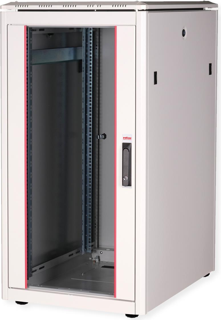 Roline Pro - Schrank Netzwerkschrank - mit Glastür, 600 x 800 mm (B x T) - RAL 7035, Hellgrau - 22U - 48.3 cm (19") (26.21.0050)
