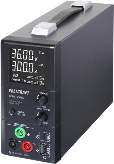 Voltcraft TOPS-3363N Labornetzgerät, einstellbar 0.8 - 36 V/DC 0.1 - 3 A 100 W lüfterlos Anzahl Ausgänge 3 x (VC-15448590)