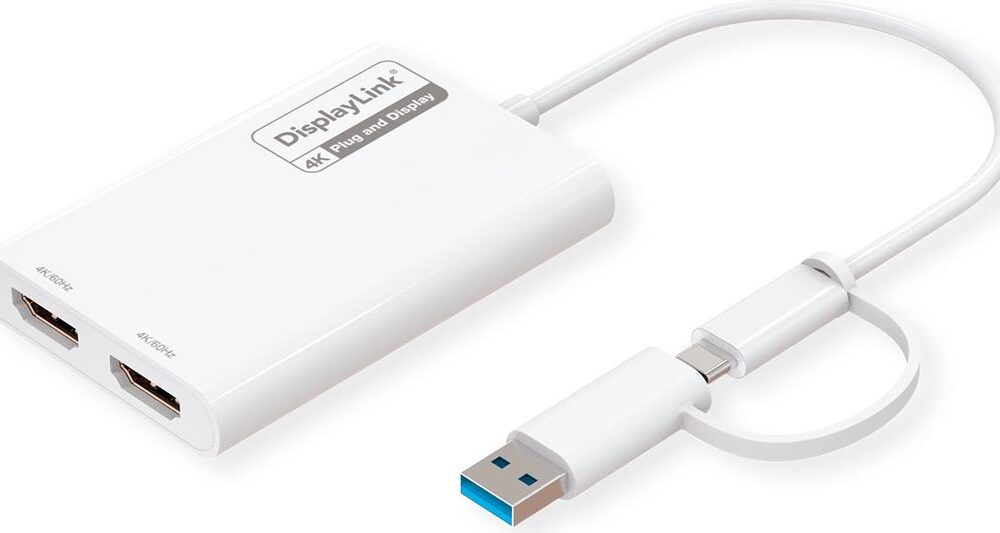 ROLINE Display Adapter USB Typ C A - Dual HDMI 4K60 ST/BU - Adapter - Digital/Daten (12.03.3206)