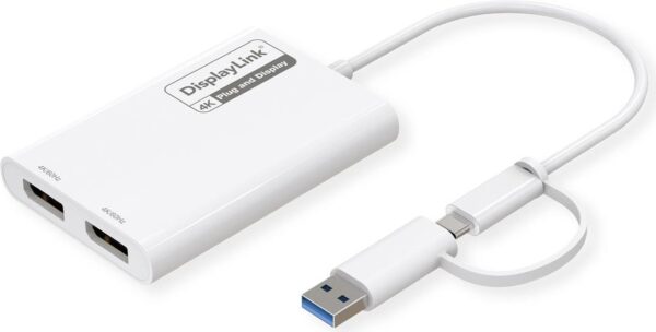 ROLINE Display Adapter USB Typ C A - Dual DP 4K60 ST/BU - Adapter - Digital/Daten (12.03.3207)
