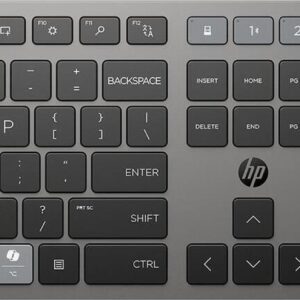 HP 720 - Tastatur-und-Maus-Set - Multigerät, wiederaufladbar, betrieben durch SuperCapacitor, programmierbare Tasten - full size - kabellos - 2,4 GHz, Bluetooth - Deutsch - Dämmerungsschwarz (9T5A9AA#ABD)