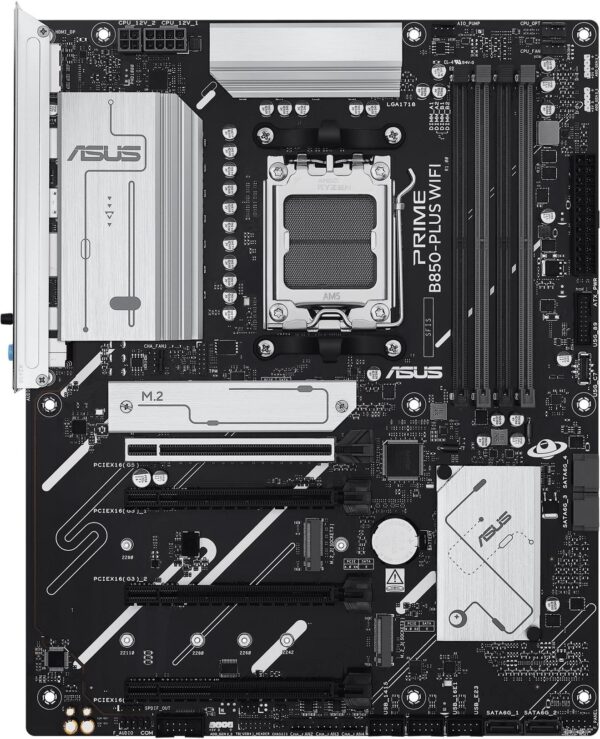ASUS PRIME B850-PLUS WIFI - Motherboard - ATX - Socket AM5 - AMD B850 Chipsatz - USB-C 3.2 Gen2, USB 3.2 Gen 2, USB 3.2 Gen 1, USB-C 3.2 Gen 1 - 2.5 Gigabit LAN, Wi-Fi 6E, Bluetooth - Onboard-Grafik (CPU erforderlich) (90MB1L80-M0EAY0)