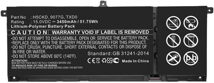 CoreParts Laptop Battery 51.75Wh Li-Polymer 15V 3450mAh TXD03 - Batterie - 3.450 mAh (TXD03-CP)