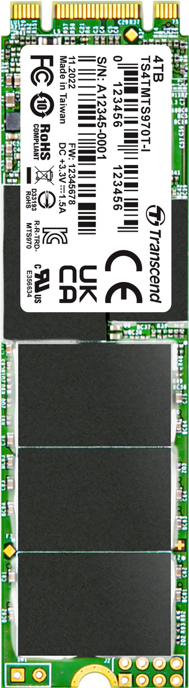 Transcend 4 TB Interne M.2 SATA SSD 2280 TS4TMTS970TI-VS1 (TS4TMTS970TI-VS1)