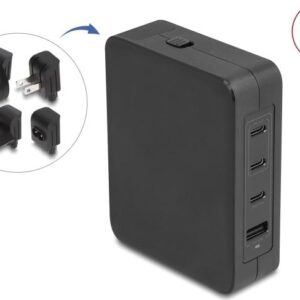 Delock USB GaN Ladegerät 3 x Type-C PD 3.1 und 1 Typ-A mit 145 W inklusive (41473)