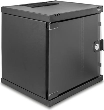 Delock 10" Netzwerkschrank 6 HE mit Glastür zur Stand- oder Wandmontage 240 mm Tiefe (43422)