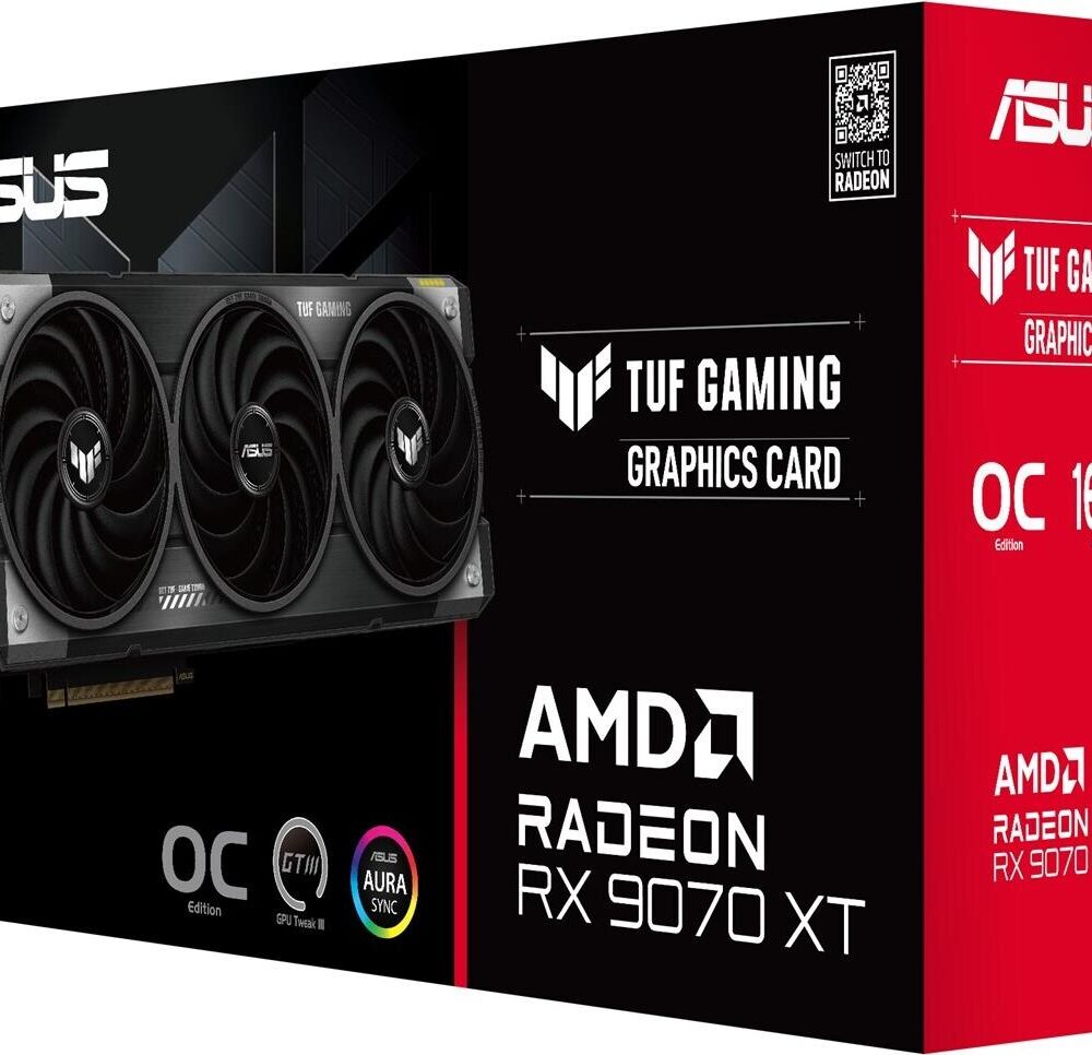 Asus TUF Radeon RX 9070 XT 16GB Grafikkarte - 16GB GDDR6, HDMI, 3x DP (90YV0L70-M0NA00)