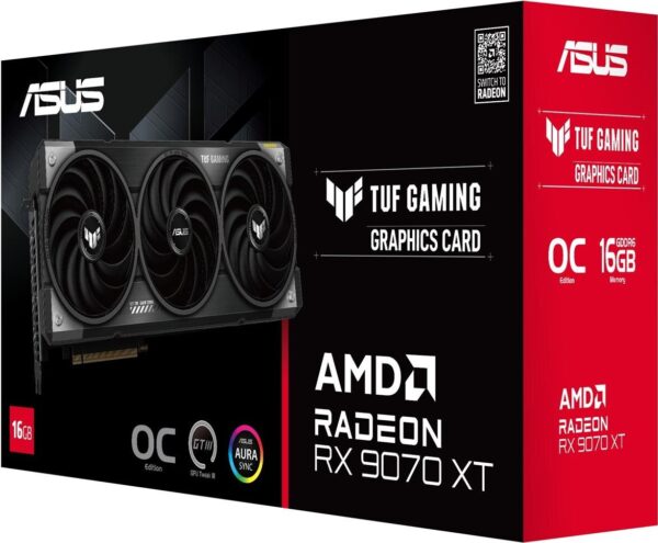 Asus TUF Radeon RX 9070 XT 16GB Grafikkarte - 16GB GDDR6, HDMI, 3x DP (90YV0L70-M0NA00)
