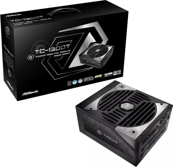 ASRock Netzteil  TC-1300T, PSU, 1300 W, 80 Plus Titan, 135 mm, modular, PCI-E 5.1 (12+4pin) x2, PCI-E (6+2 Pin) x8, SATA (5-polig) x9 (90-UXT130-TFEAAB)