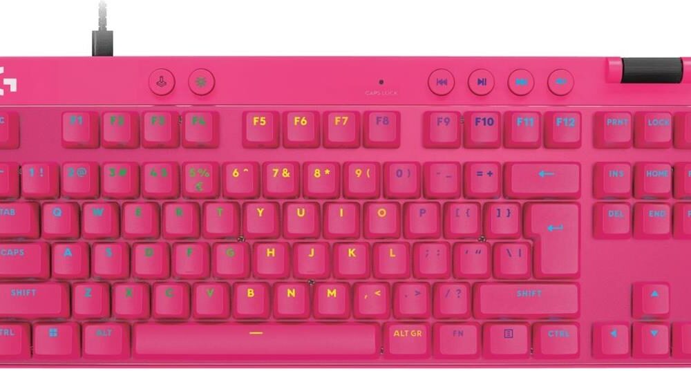 Logitech G PRO X RAPID - Tastatur - TKL - Hintergrundbeleuchtung - USB - QWERTY - US International - Tastenschalter: Linear - pink (920-013253)
