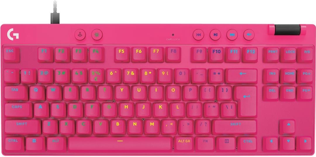 Logitech G PRO X RAPID - Tastatur - TKL - Hintergrundbeleuchtung - USB - QWERTY - US International - Tastenschalter: Linear - pink (920-013253)