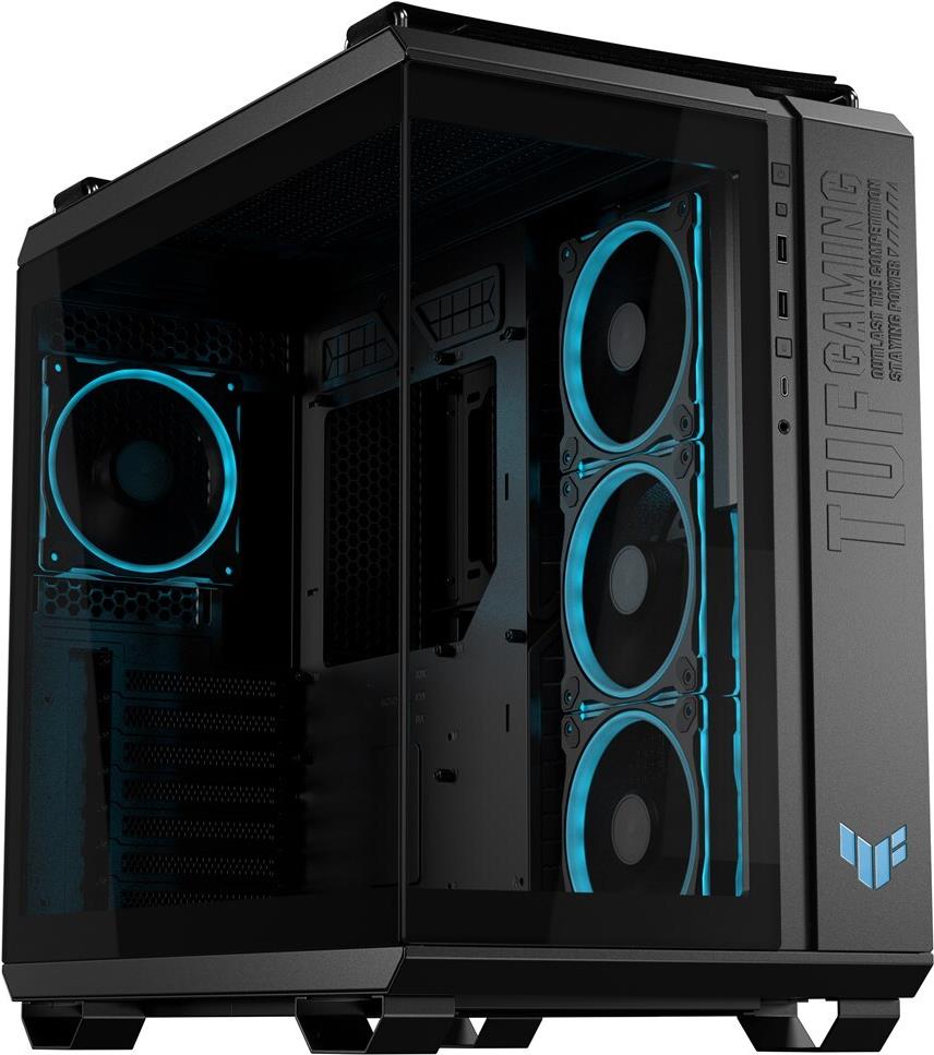 ASUS TUF Gaming GT502 Horizon - Mid tower Gaming - ATX - Seitenteil mit Fenster (gehärtetes Glas) - keine Spannungsversorgung - Classic Black - USB/Audio (90DC0090-B19020)