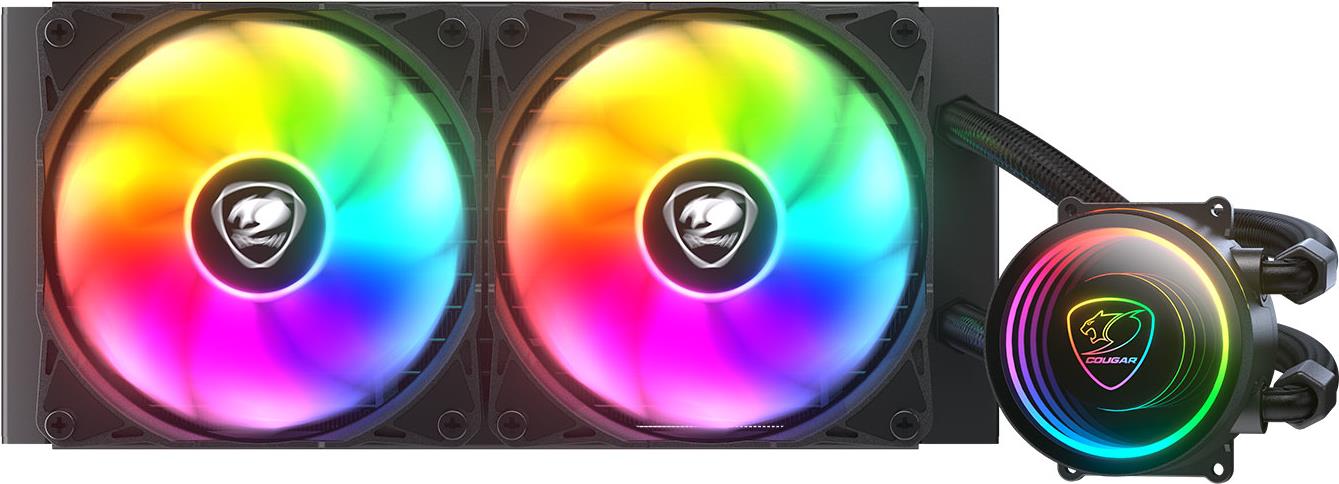 Cougar CPU Wasserkühlung Poseidon Elite 240 ARGB Schwarz - AMD Sockel AM3 (Ph. II/Ath. II) - AMD Sockel AM4 (Ryzen) (CGR-PSDELRGB-B-240)