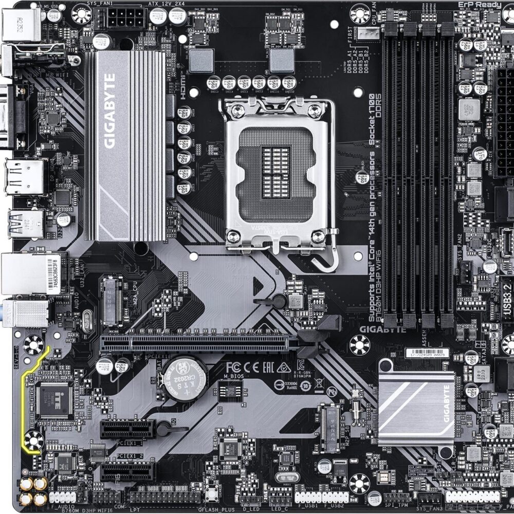 Gigabyte B760M D3HP WIFI6 - Motherboard - micro ATX - LGA1700-Sockel - B760 Chipsatz - USB-C 3.2 Gen 1, USB 3.2 Gen 1 - Gigabit LAN, Bluetooth, Wi-Fi 6 - Onboard-Grafik (CPU erforderlich) (B760M D3HP WIFI6)