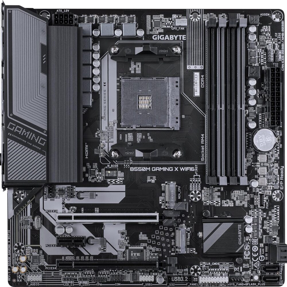 Gigabyte B550M GAMING X WIFI6 - Motherboard - micro ATX - Socket AM4 - AMD B550 Chipsatz - USB 3.2 Gen 1 - Gigabit LAN, Wi-Fi 6, Bluetooth - Onboard-Grafik (CPU erforderlich) (B550M GAMING X WIFI6)