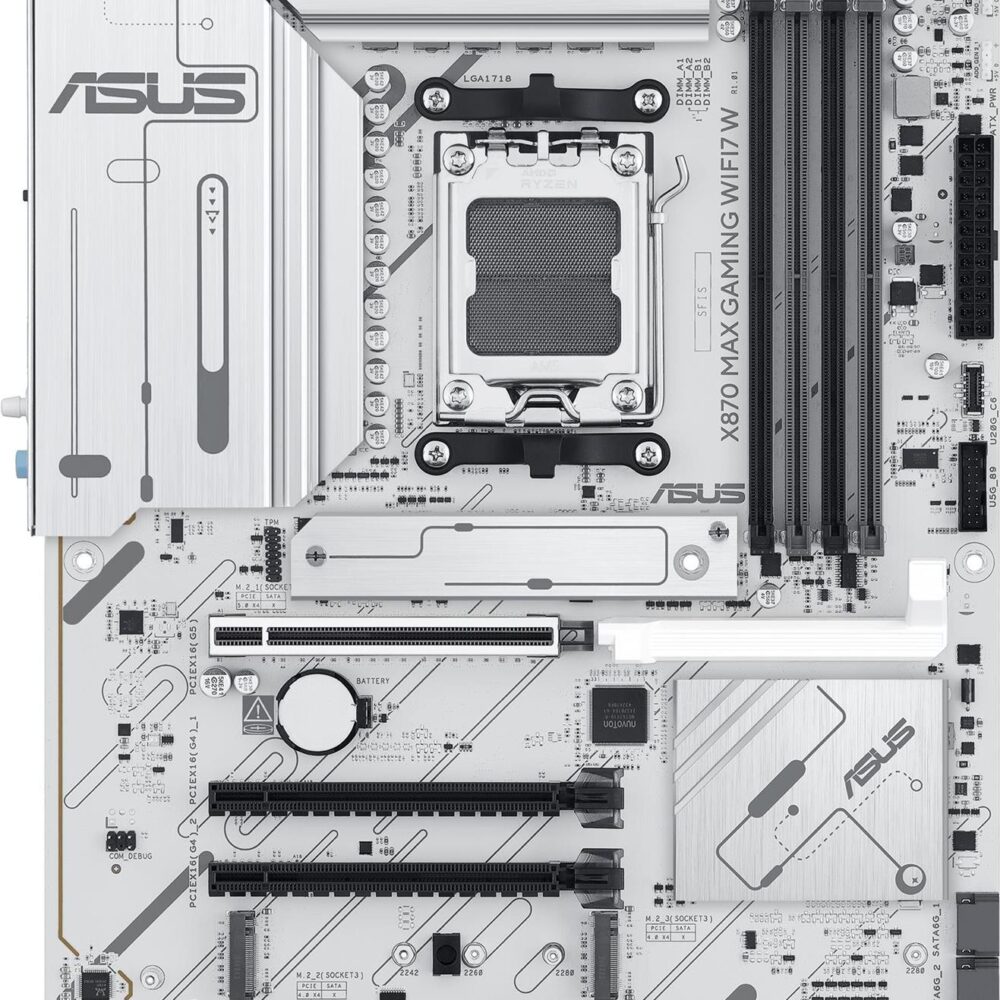 ASUS MB ASUS AMD AM5 X870 MAX GAMING WIFI7 White - Mainboard - AMD Sockel AM5 (Ryzen Zen4) (90MB1LZ0-M0EAY0)
