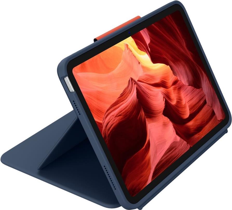 Logitech Rugged Combo 4 - Tastatur und Foliohülle - Apple Smart connector - QWERTY - Pan-Nordic - Classic Blue - für Apple 10,9-inch iPad (10. Generation) (920-011196)