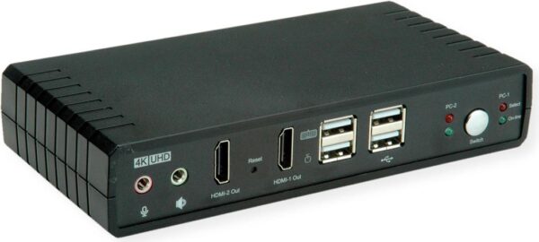 ROLINE KVM Switch Dual Head 1U-2PCs HDMI 4K60 - KVM-Umschalter (14.01.3047)