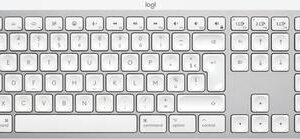 Logitech Master Series MX Keys S for Mac - Tastatur - full size - hinterleuchtet - kabellos - Bluetooth LE - AZERTY - Französisch - Pale Gray (920-011626)